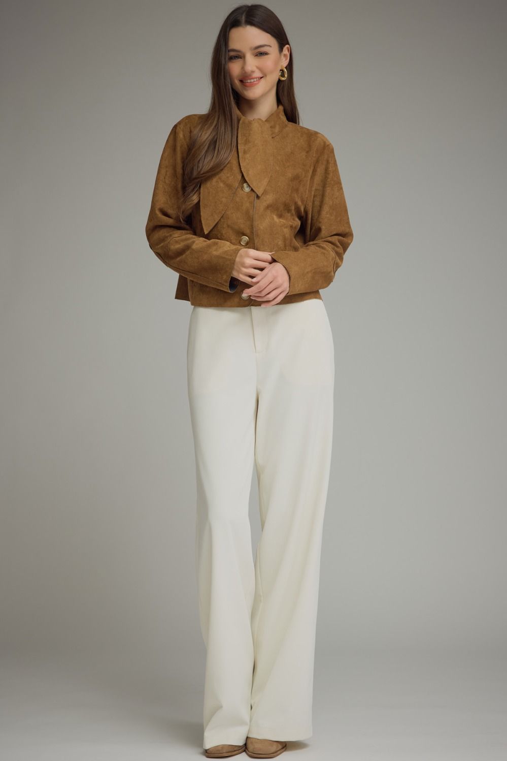 Charlotte Suede Cropped Jacket