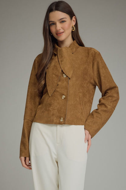 Charlotte Suede Cropped Jacket