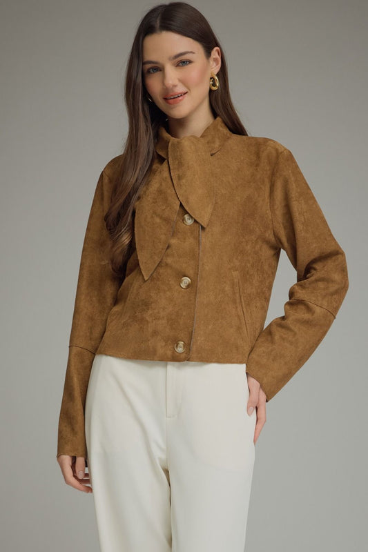 Charlotte Suede Cropped Jacket