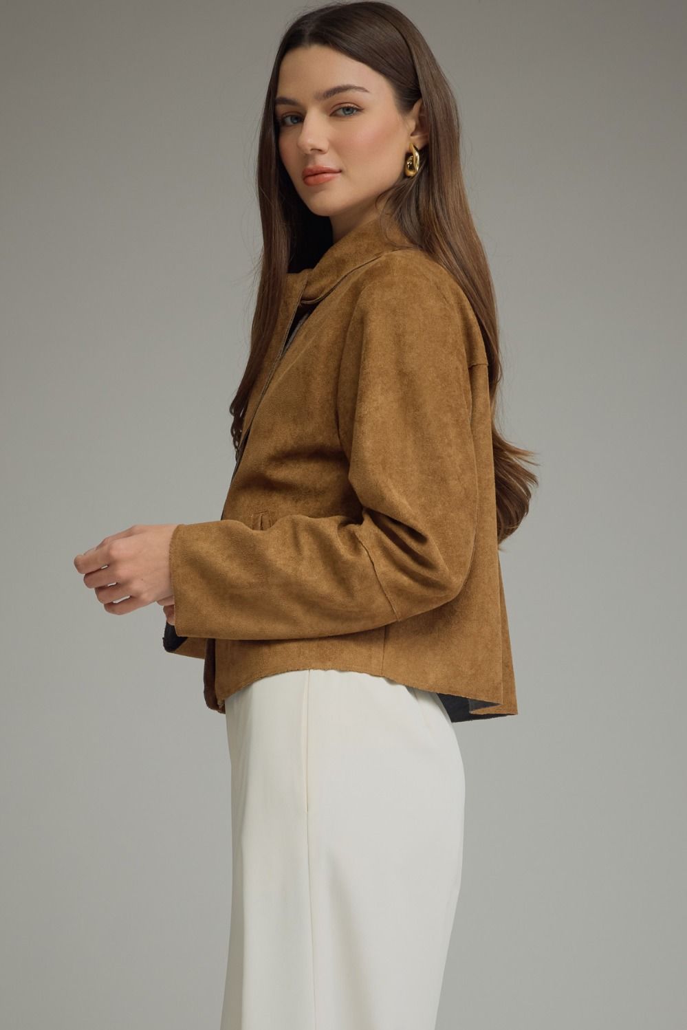 Charlotte Suede Cropped Jacket