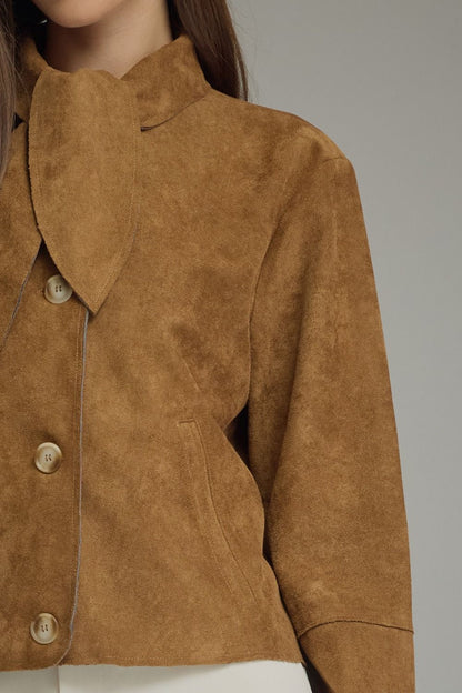 Charlotte Suede Cropped Jacket