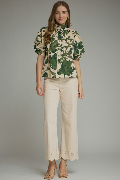 Kaci Floral Puff Sleeve Blouse