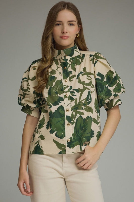 Kaci Floral Puff Sleeve Blouse