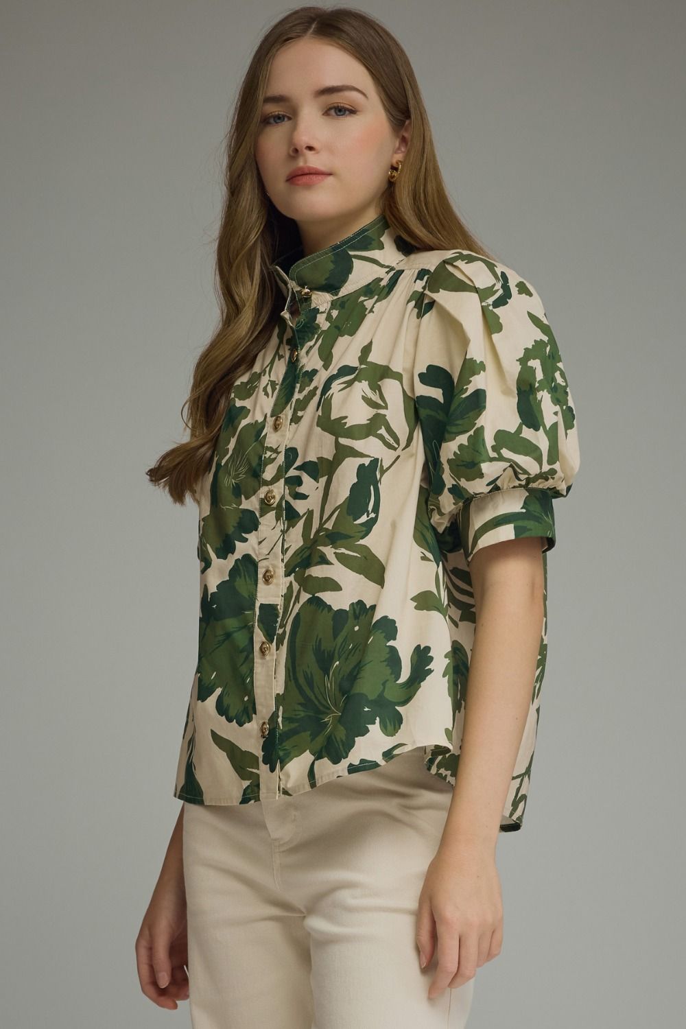 Kaci Floral Puff Sleeve Blouse