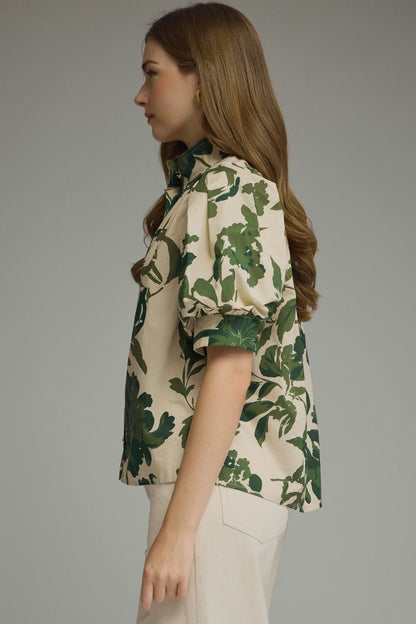 Kaci Floral Puff Sleeve Blouse