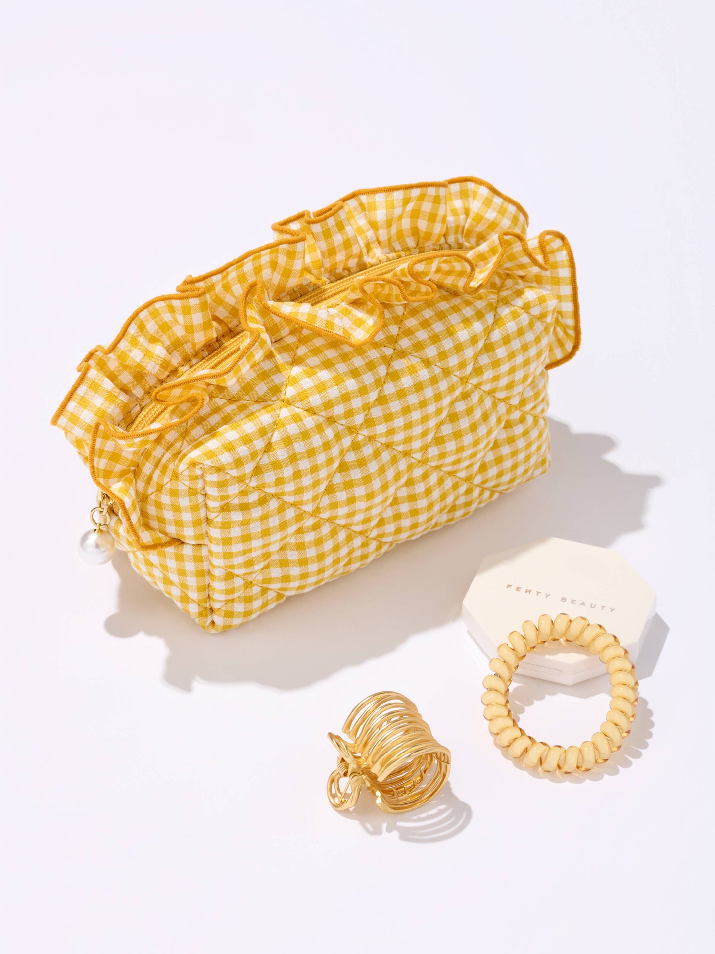 Fancy Small Zip Pouch, Yellow