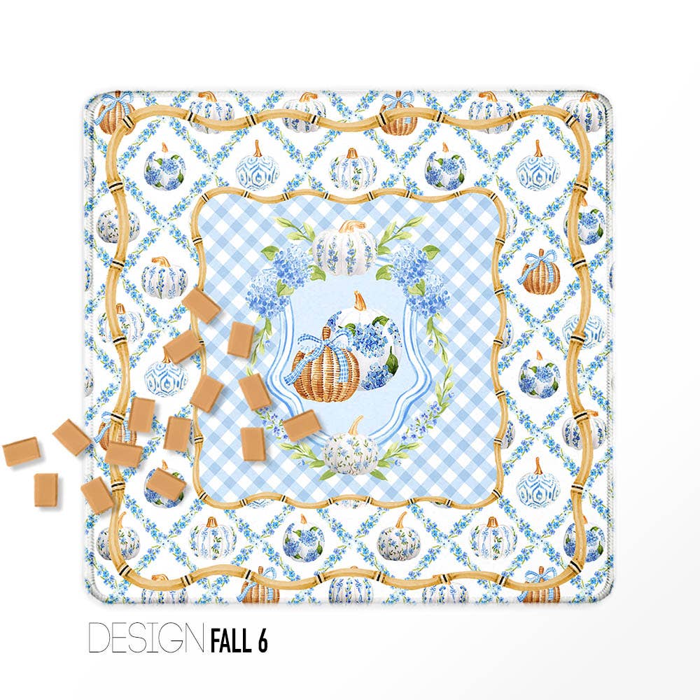 Blue Pumpkin Mahjong Mat 31"