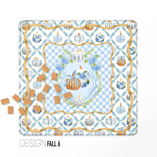 Blue Pumpkin Mahjong Mat 31"