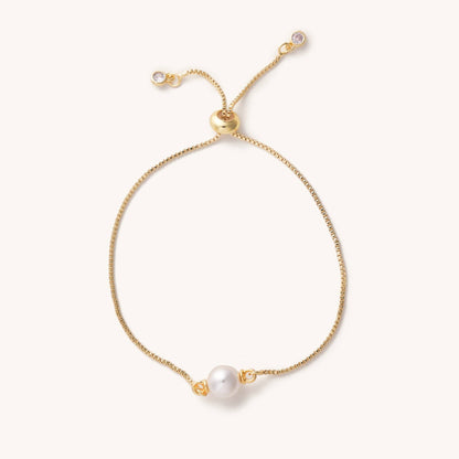 Presley Golden Pearl Slider Bracelet