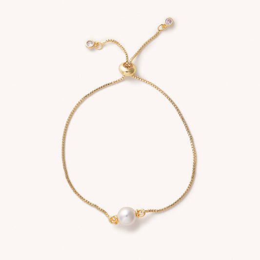 Presley Golden Pearl Slider Bracelet