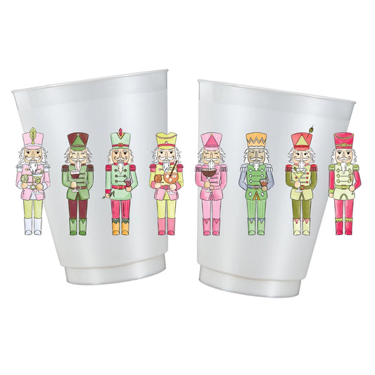 Bartender Nutcracker Cocktails Pearl Frosted Full Wrap Cups