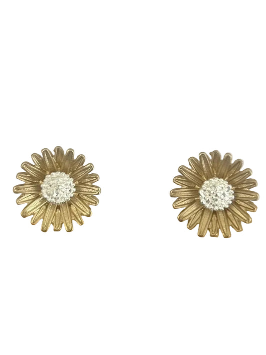 Daisy Gold Button Stud Earrings