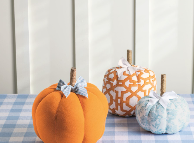 Fabric Topiary Pumpkin