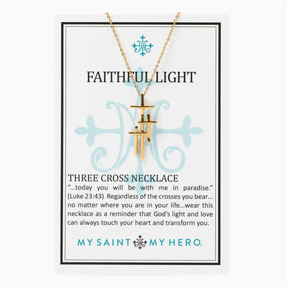 MSMH Faithful Light Three Cross Necklace