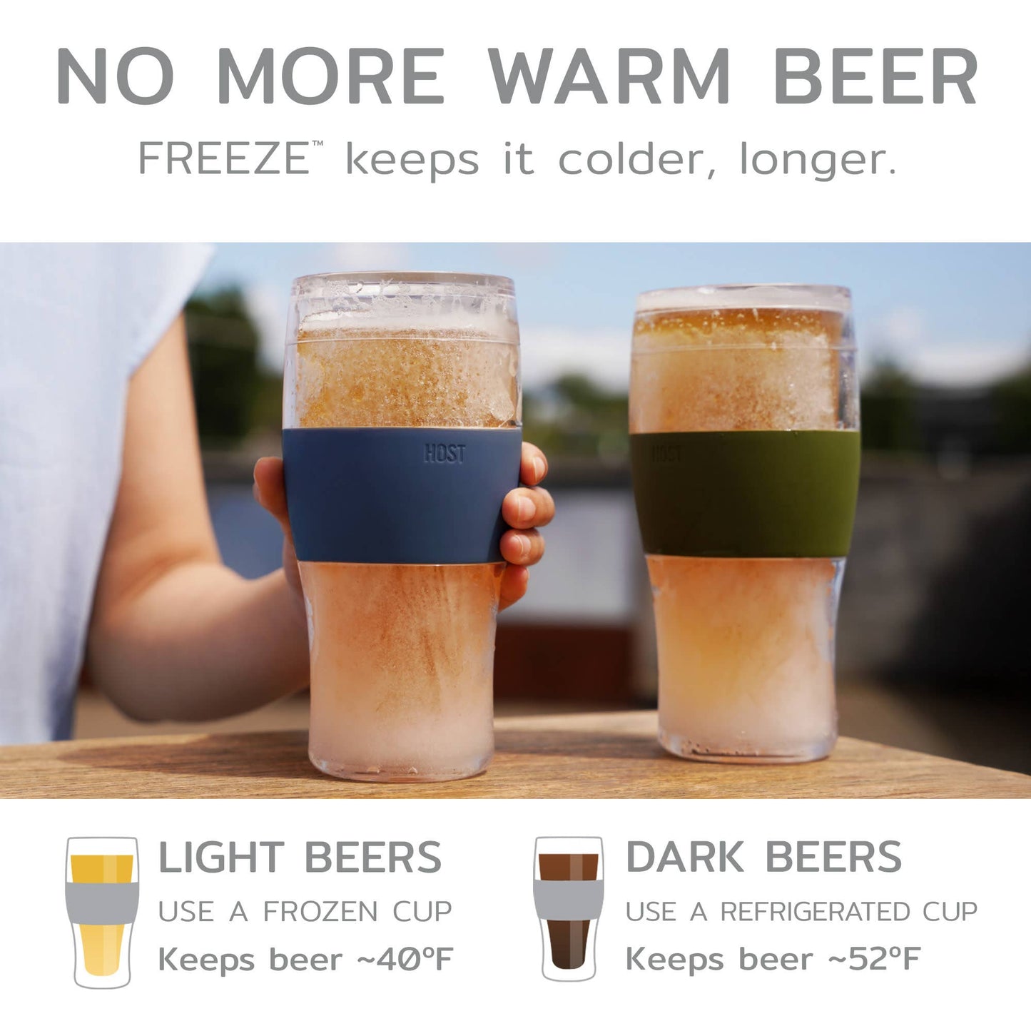 Beer FREEZE™ Cooling Cup- Gray