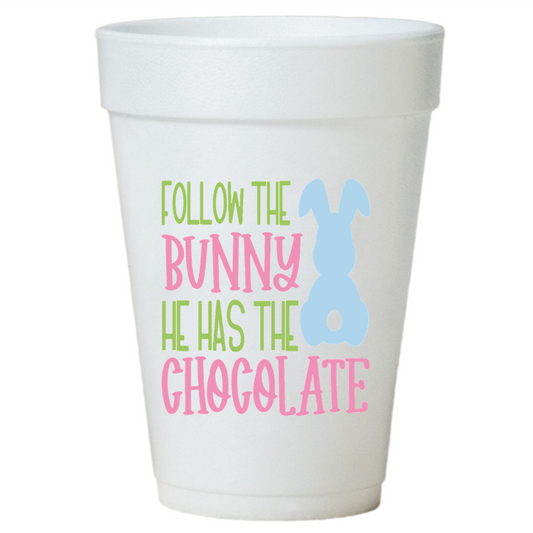 Follow the Bunny Easter Styrofoam Cups