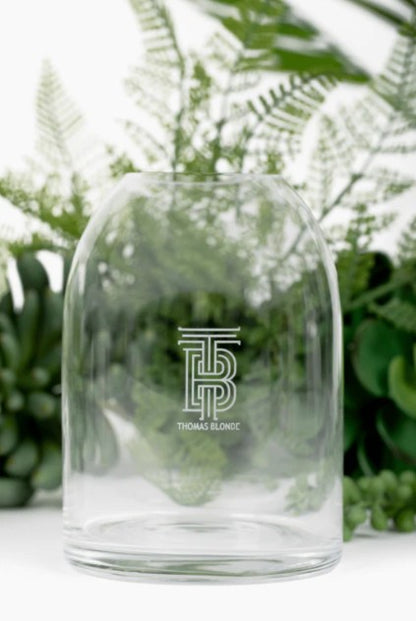 Forever Blonde Metal Candlestick + Oil & Etched Glass Vase