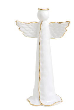 Beautiful White Ceramic Angel with Gold Edges