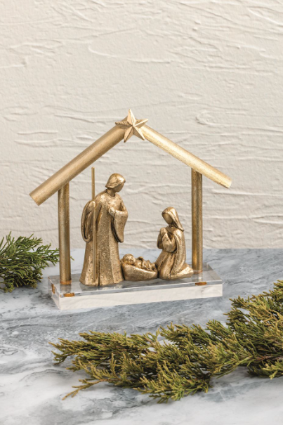 Acrylic Base Gold Nativity