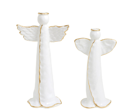 Beautiful White Ceramic Angel with Gold Edges
