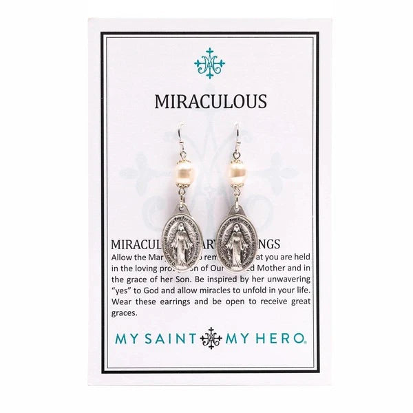 MSMH Miraculous Mary Pearl Earrings