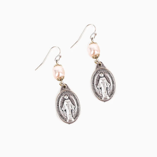 MSMH Miraculous Mary Pearl Earrings