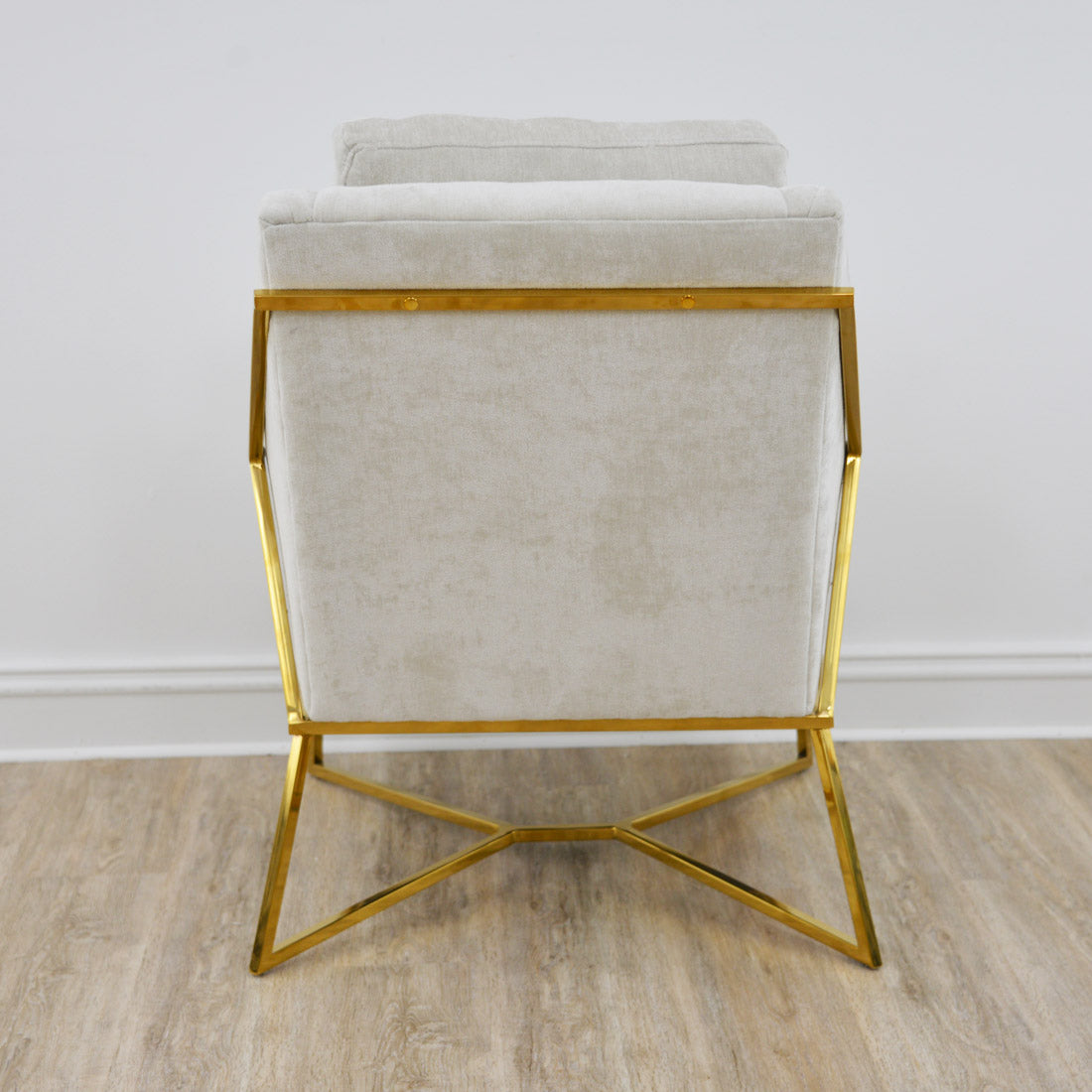 Gold Hazel Chair with Gray Cushion