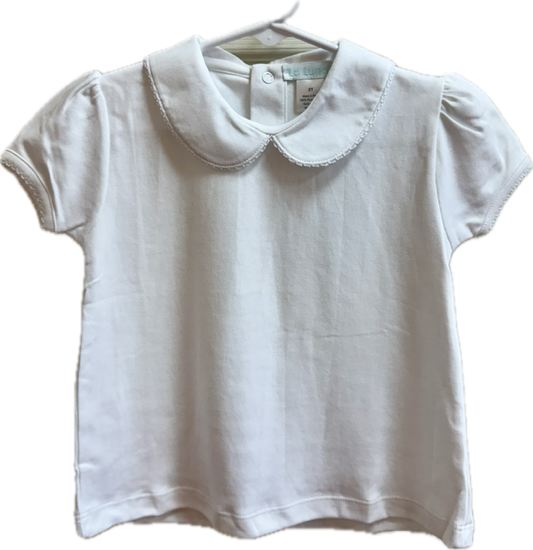 Girls' ss cotton collared shirt