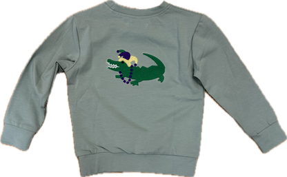 Mardi Gras Gator Embroidered Long Sleeve