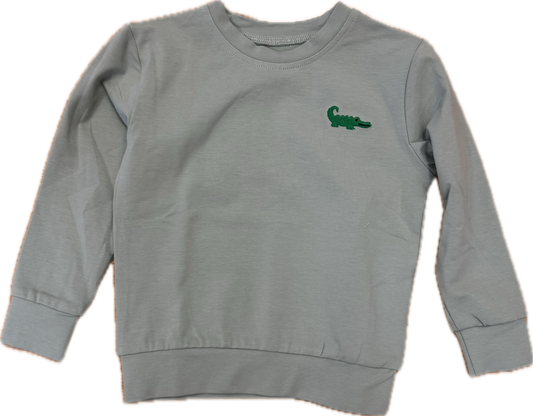 Mardi Gras gator Embroidered Long Sleeve