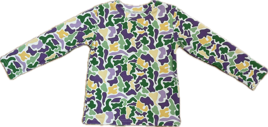 Mardi Gras Camo Crew neck Shirt