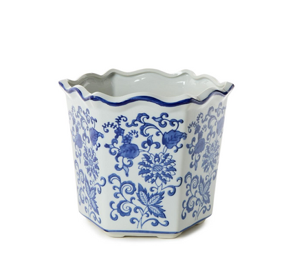Hand-painted Blue & White Planter