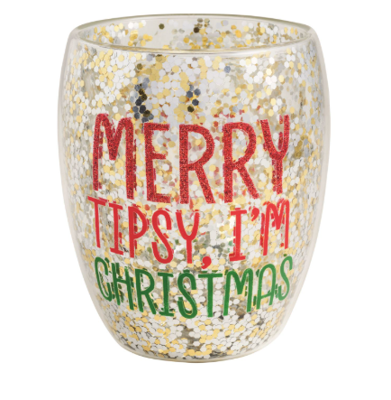 Merry Tipsy Confetti Wine Glass Set