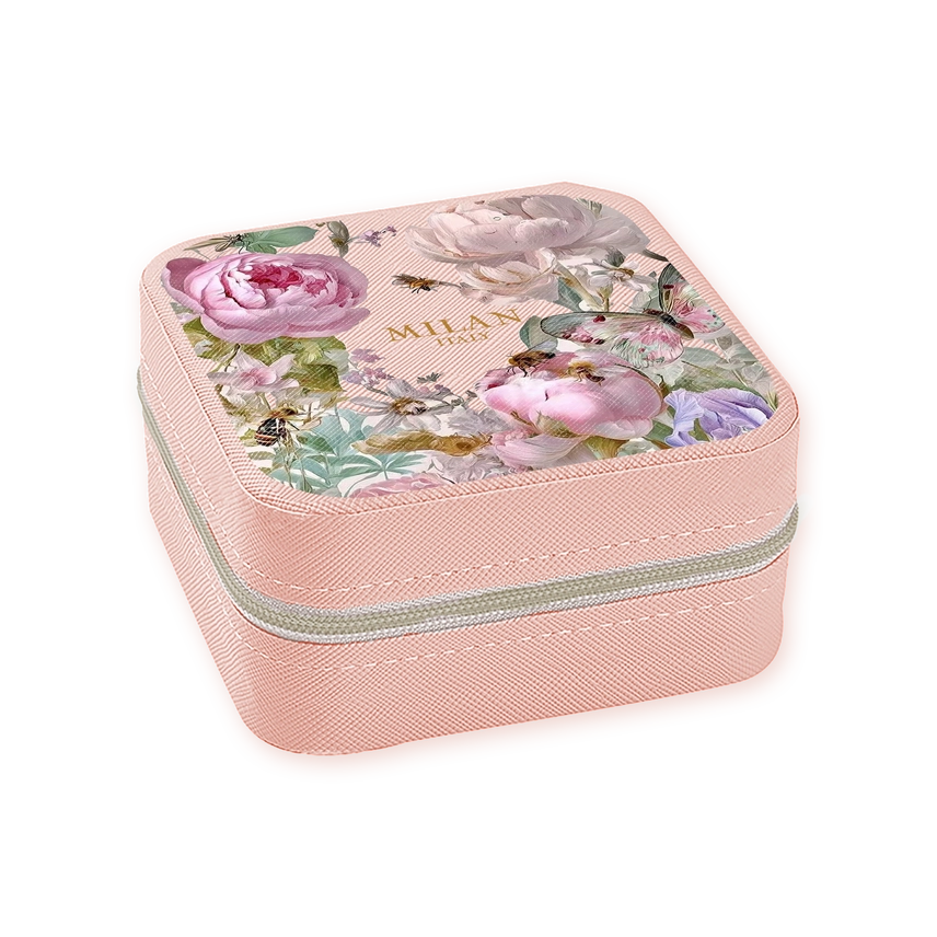 Travel Jewelry Case -  Pink Rose Milan