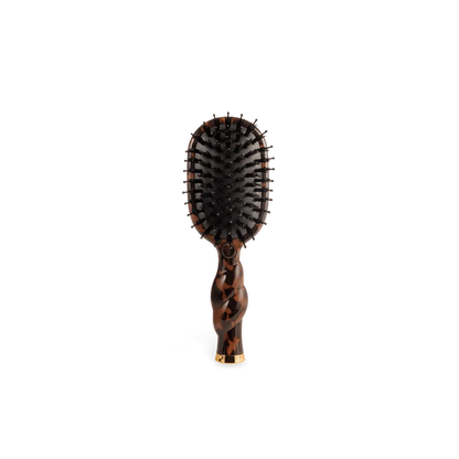 Mini Boar Bristle Hair Brush- Tortoise