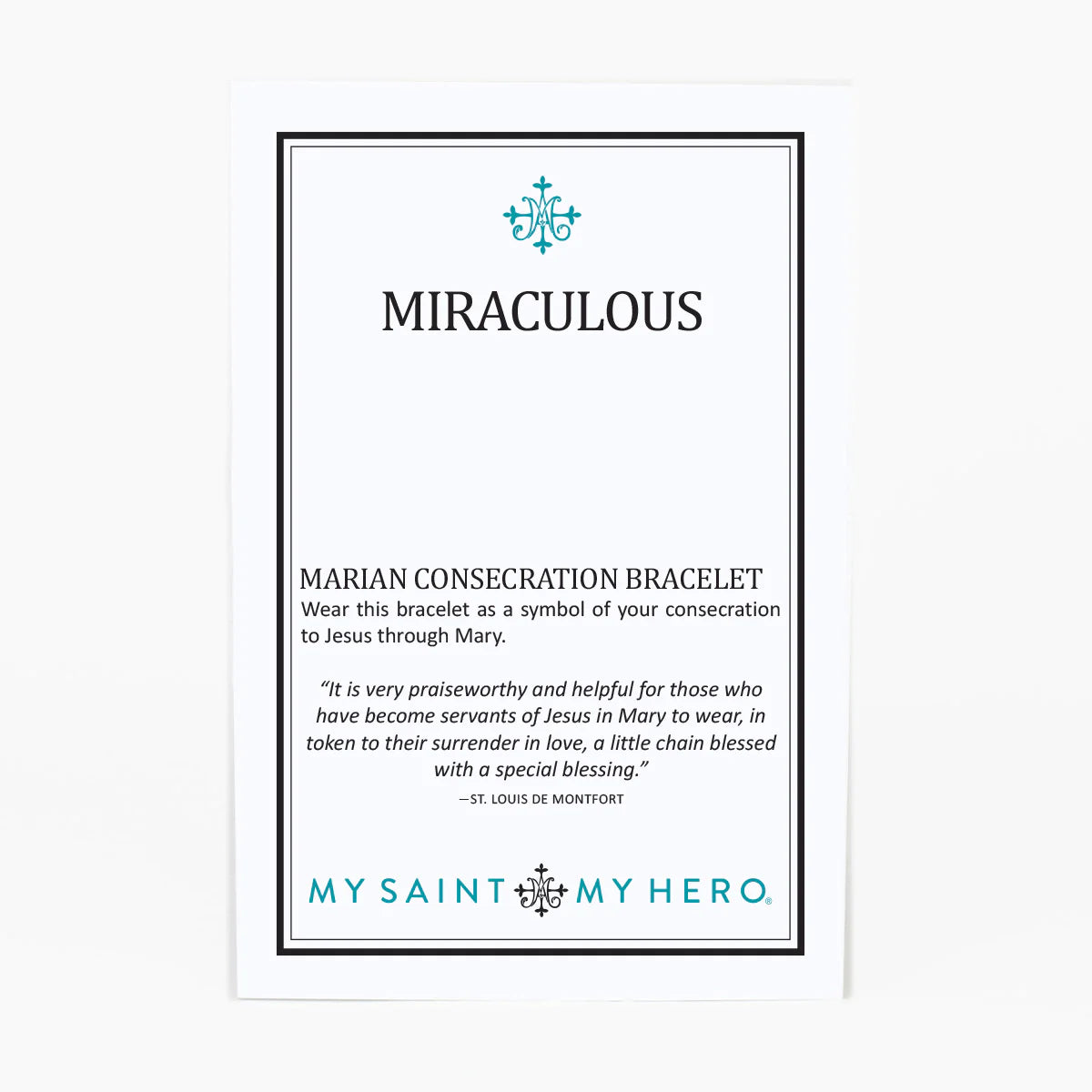 MSMH Miraculous Marian Consecration Bracelet