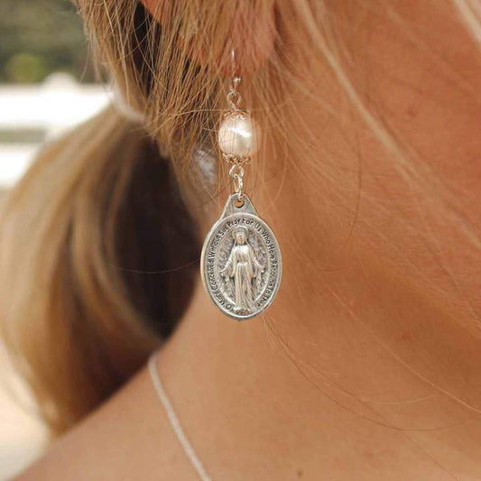 MSMH Miraculous Mary Pearl Earrings