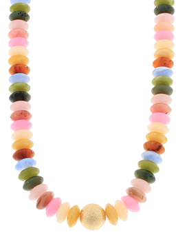 Gold Ball & Rondelle Beaded Necklace