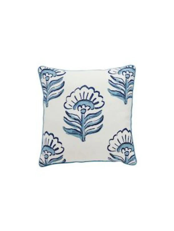 Large Scale Print Blue Pillow