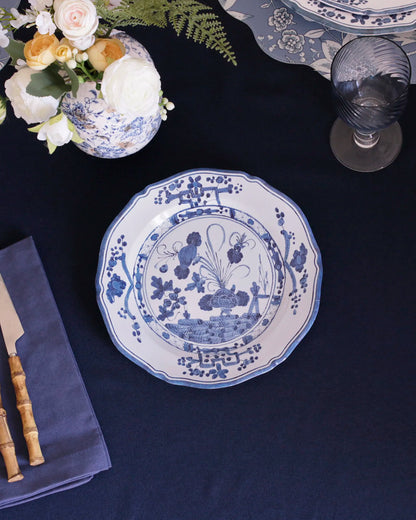 VIDA Faenza 9" Salad Plate Set of 4 White and Blue
