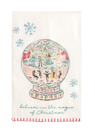 Nutcracker Snow Globe Tea Towel