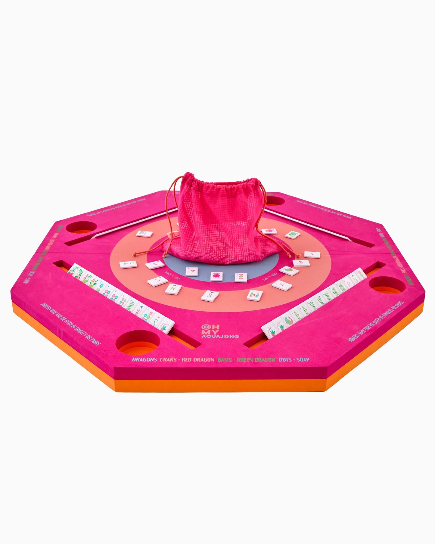 Pink Aqua Jong Pool Mahjong Mat