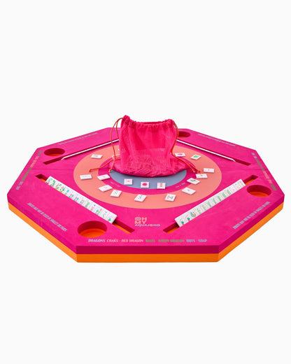 Pink Aqua Jong Pool Mahjong Mat