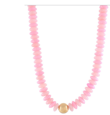 Rondelle Bead Necklace - Pink