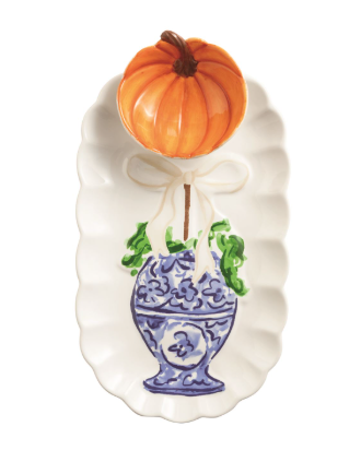 Pumpkin Topiary Tray & Tidbit Set