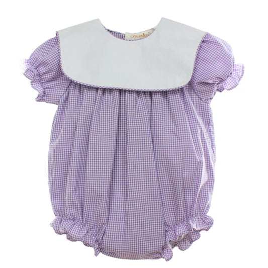 Monogram Bubble Purple Gingham
