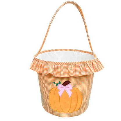 Halloween Ruffled Bow Pumpkin Tote