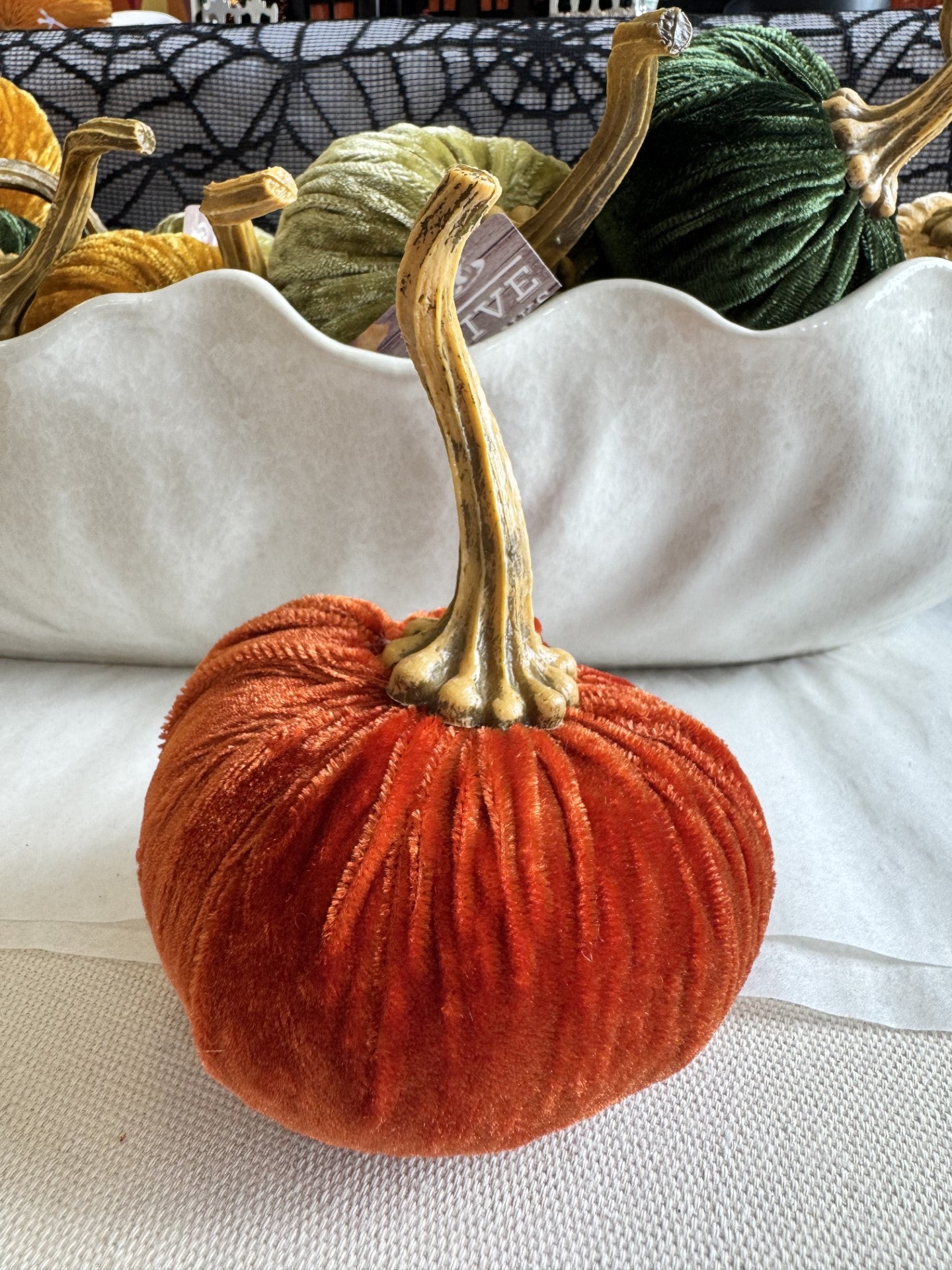 Mini Velvet Pumpkin