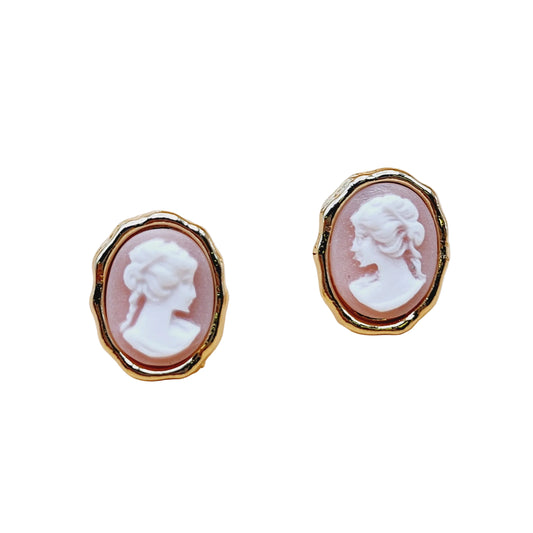Faux Cameo Earrings