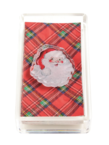 Santa Tartan Plaid Guest Towel Holder